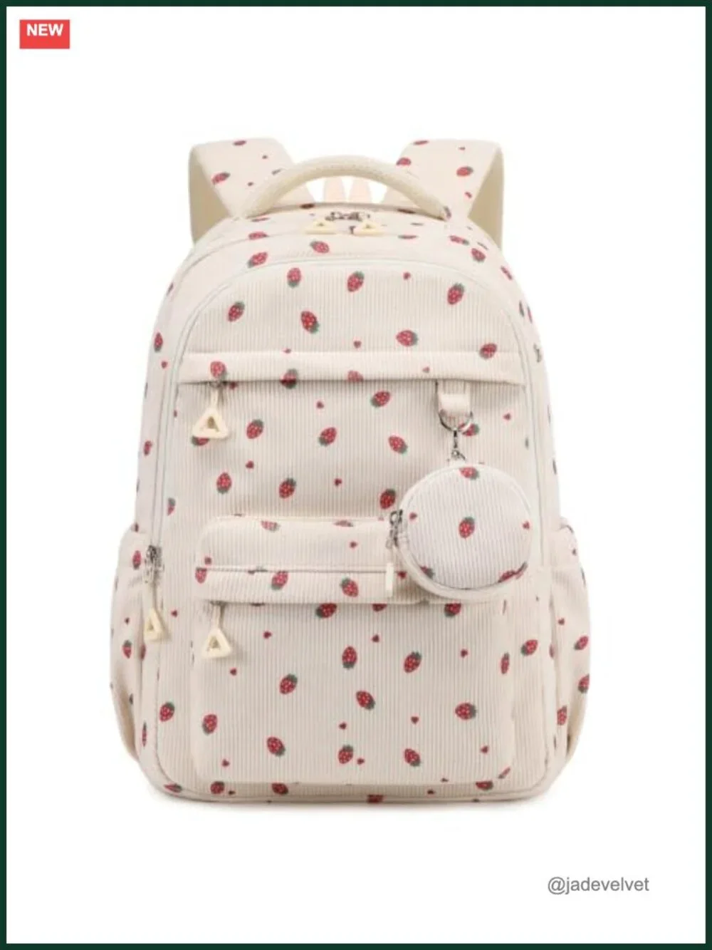 Girls Corduroy Laptop Backpack with Multi-Pockets